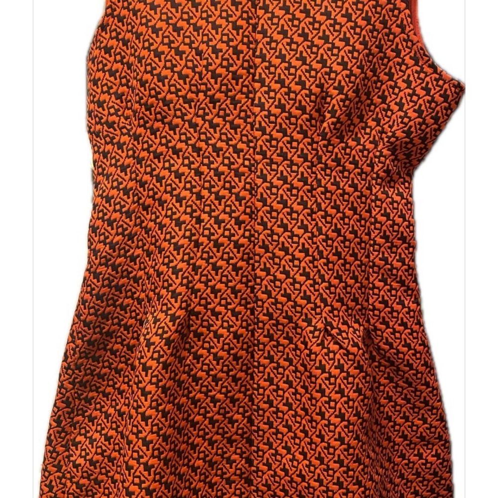 Pre-Owned Sans Souci Womens Size Med Geometric Red Black Sleeveless Mini Dress